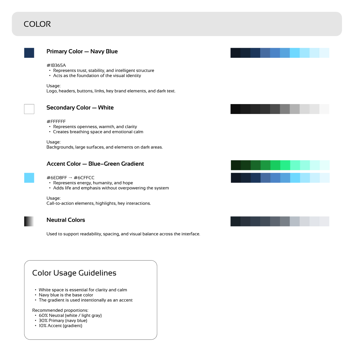NewRootS primary color palette for the brand identity